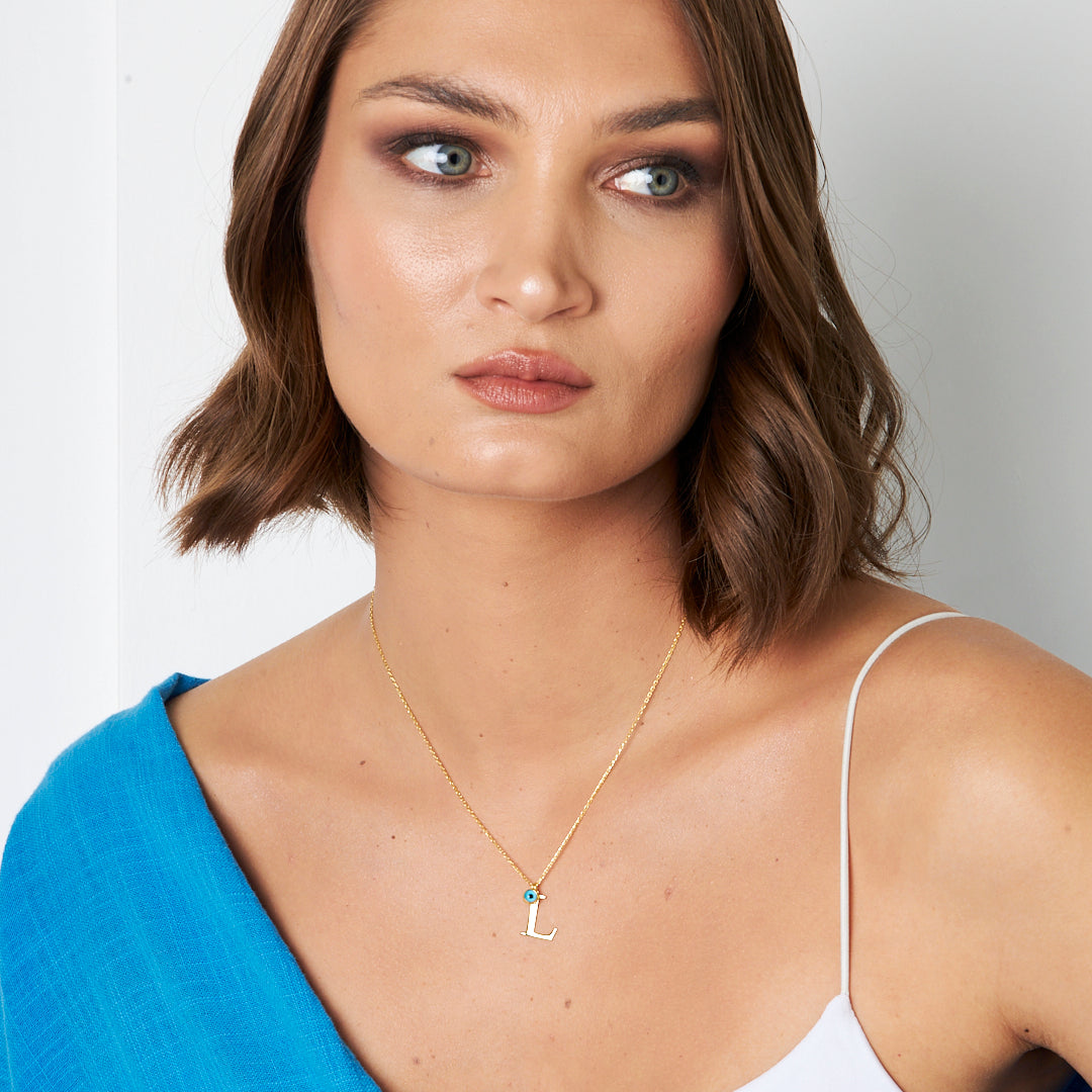 Nazar Harfli Kolye - 925 GÜMÜŞ