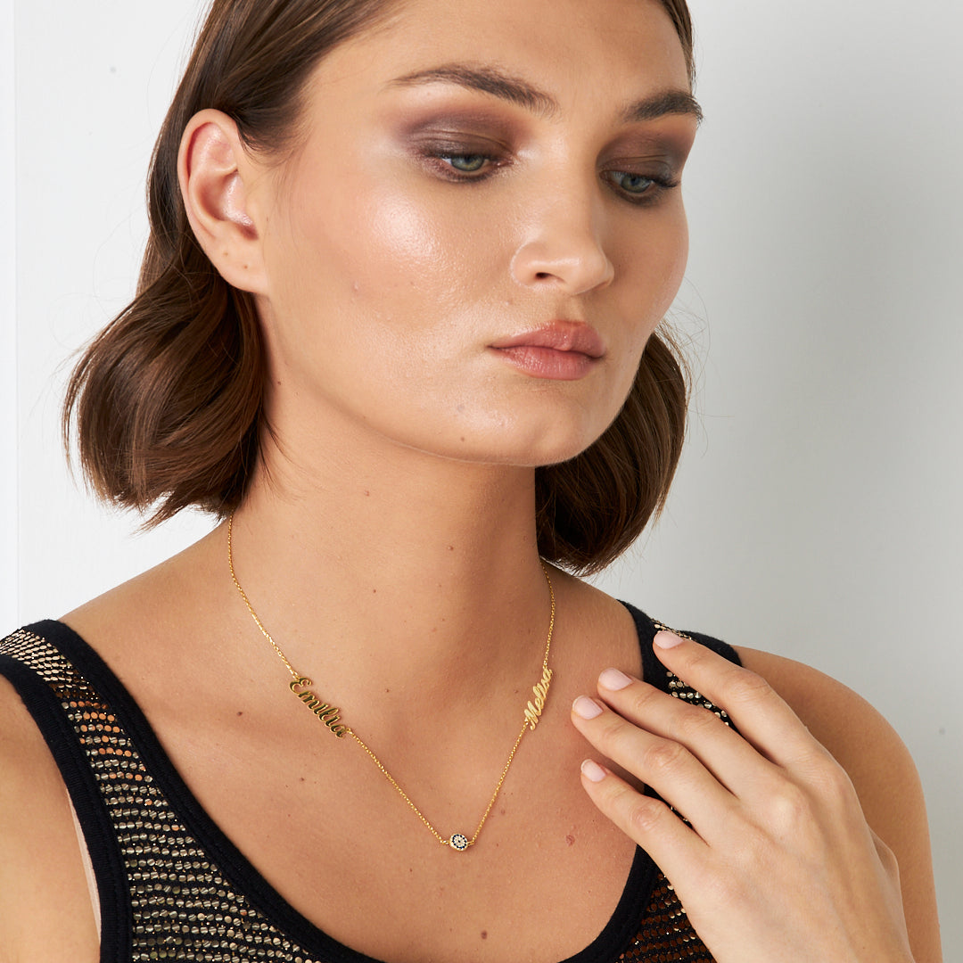 El Yazılı İki İsimli Kolye - 925 GÜMÜŞ