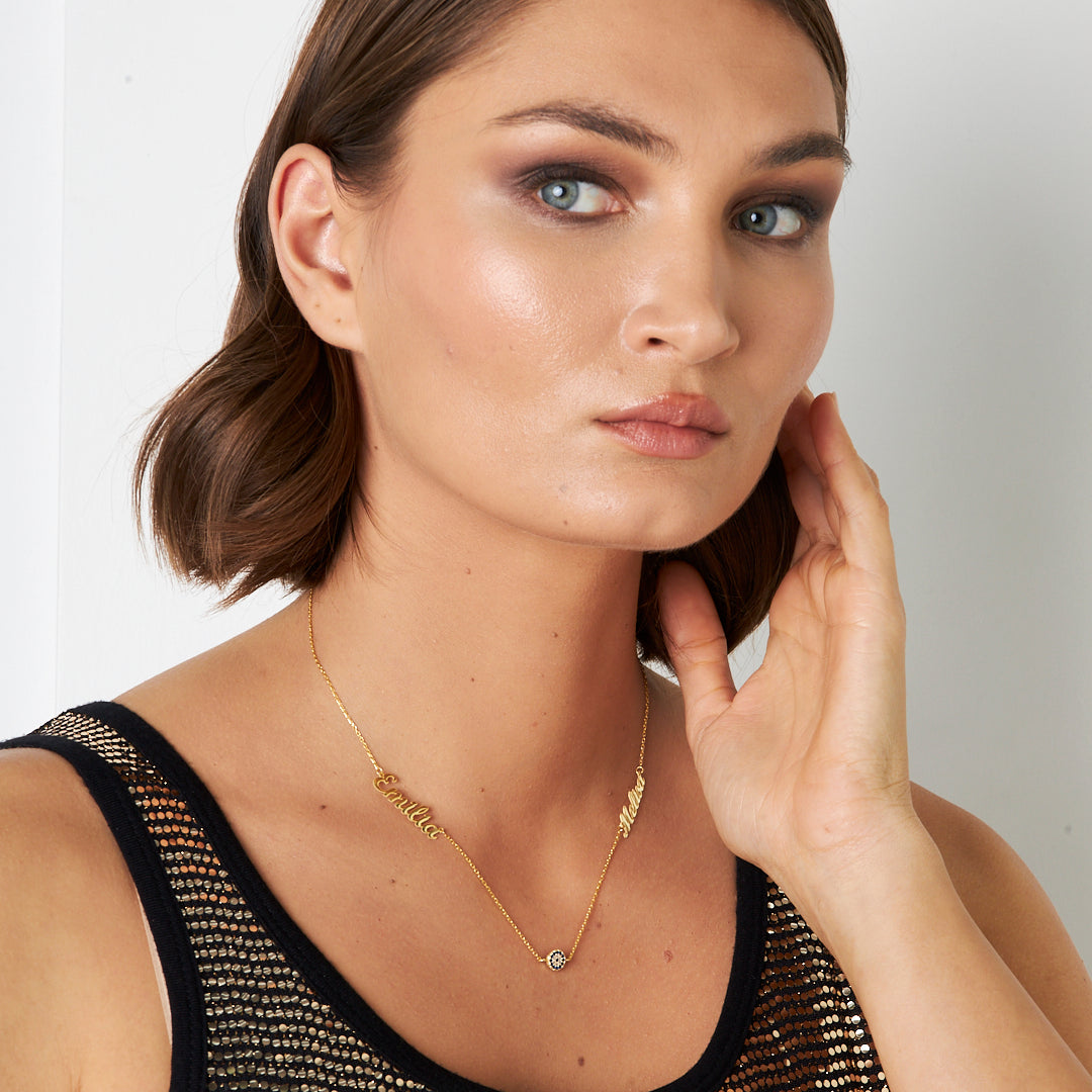 El Yazılı İki İsimli Kolye - 925 GÜMÜŞ