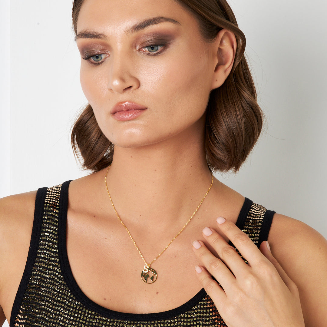 Harfli Dünyam Kolye - 925 GÜMÜŞ