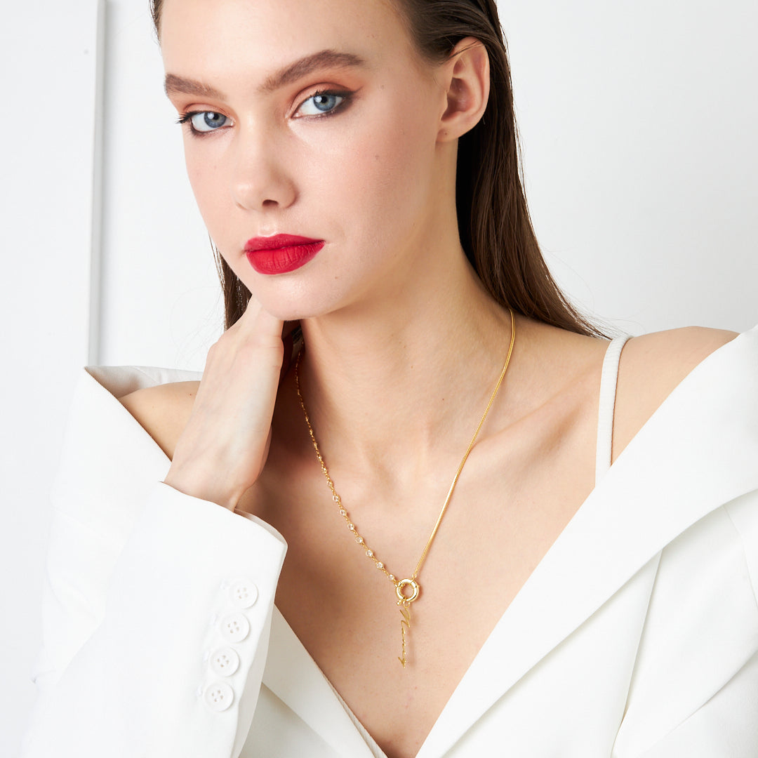 İsimli Kolye - Sailor Lock İmza Kolye - 925 GÜMÜŞ