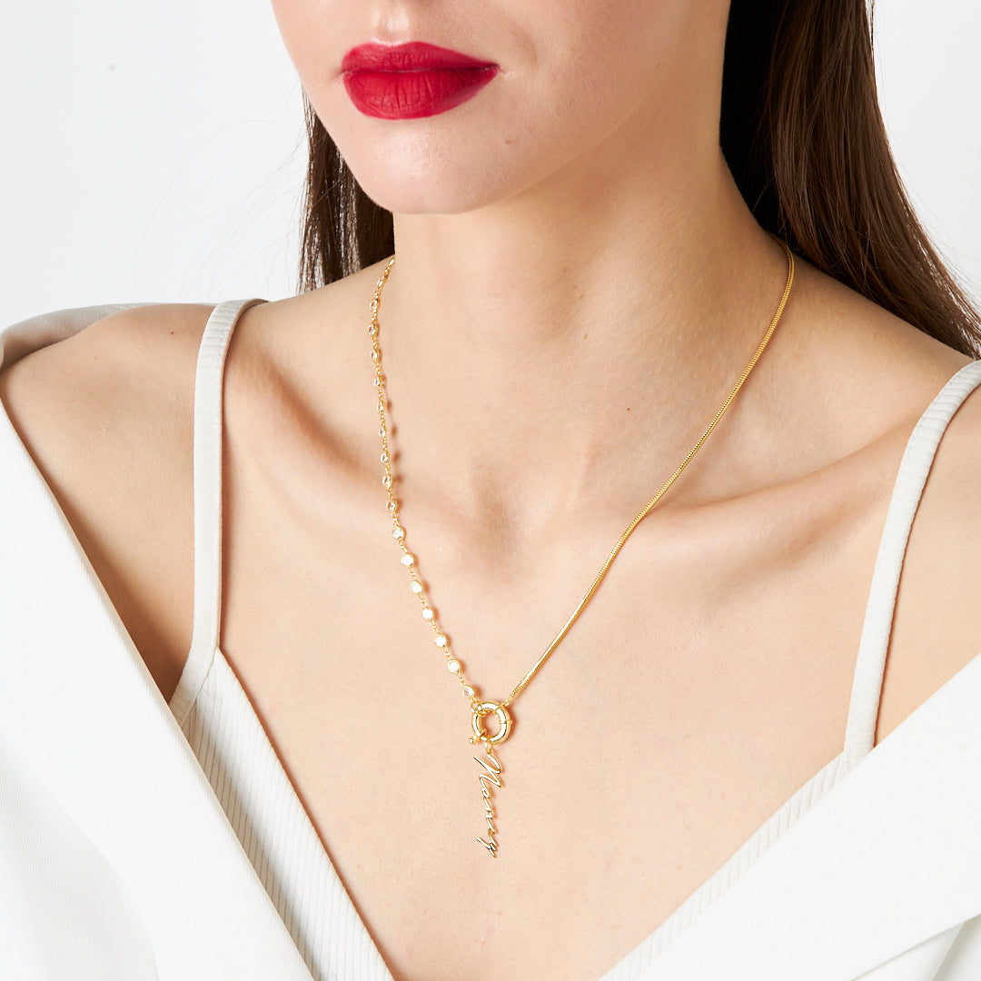 İsimli Kolye - Sailor Lock İmza Kolye - 925 GÜMÜŞ