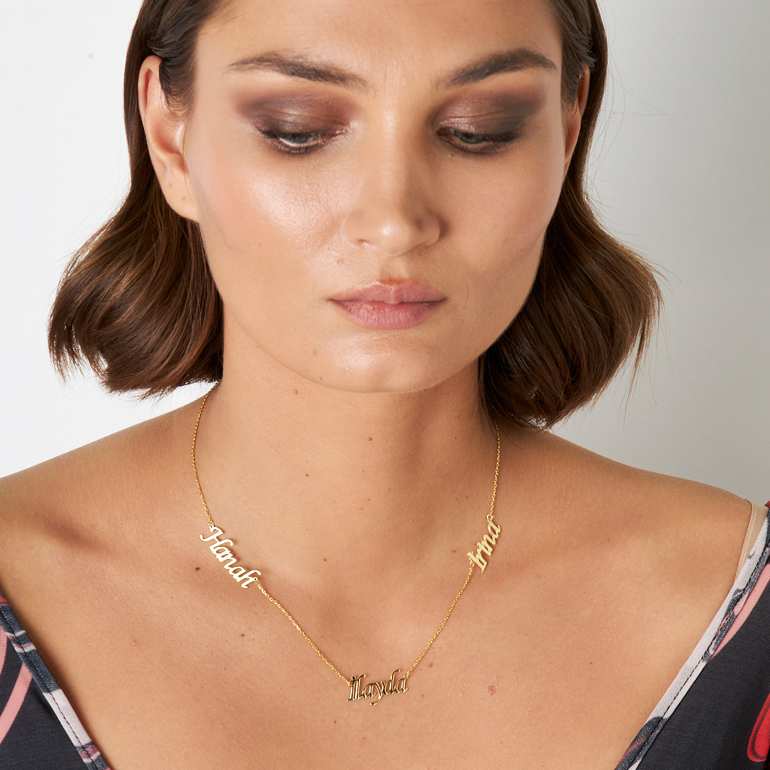 Üç İsimli Kolye - 925 GÜMÜŞ