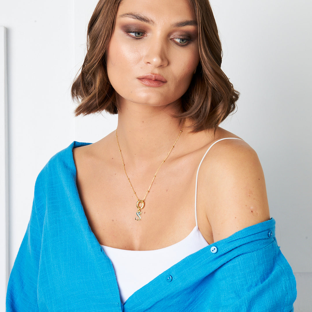 Nazar İmzalı Kilit Kolye - 925 GÜMÜŞ