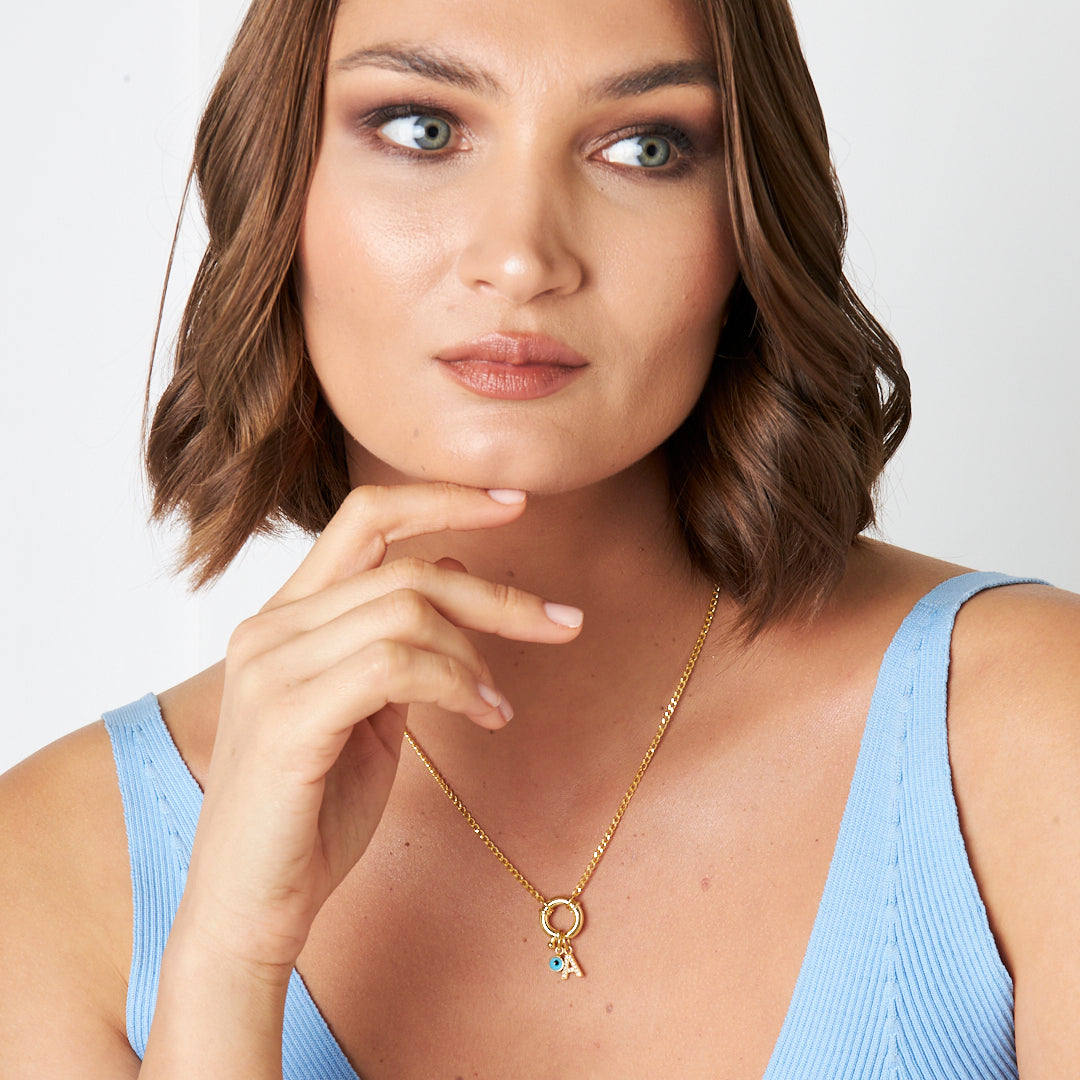 Nazar Harfli Kolye - 925 GÜMÜŞ