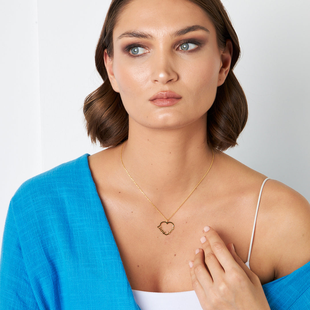 Kalpli İsim Kombinli Kolye - 925 GÜMÜŞ