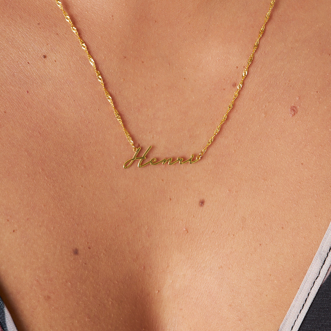 Burgu Zincirli İsim Kolye - 925 GÜMÜŞ