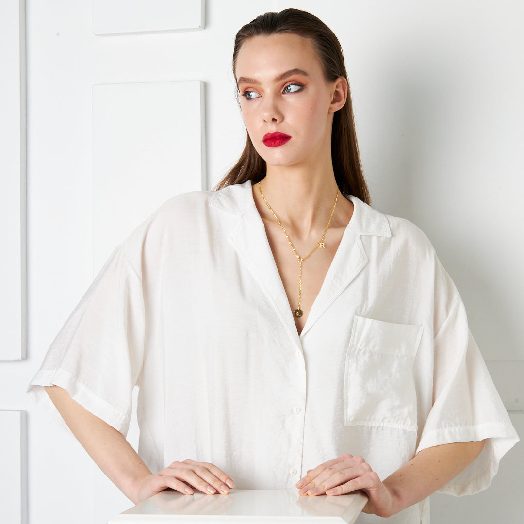 Figaro Zincirli Harf Kolye - 925 GÜMÜŞ