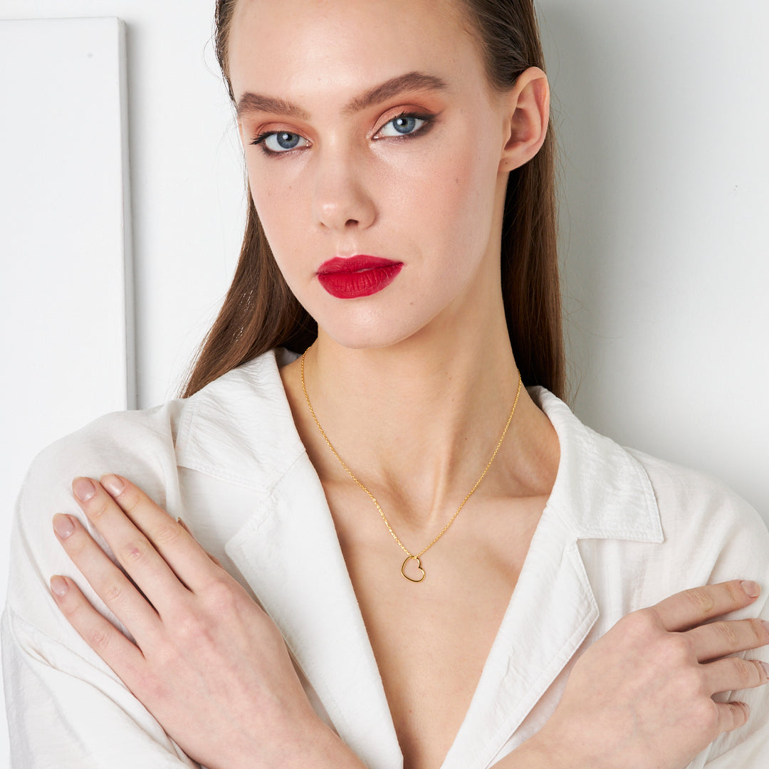 Zarif Sade Kalp Kolye - 925 GÜMÜŞ