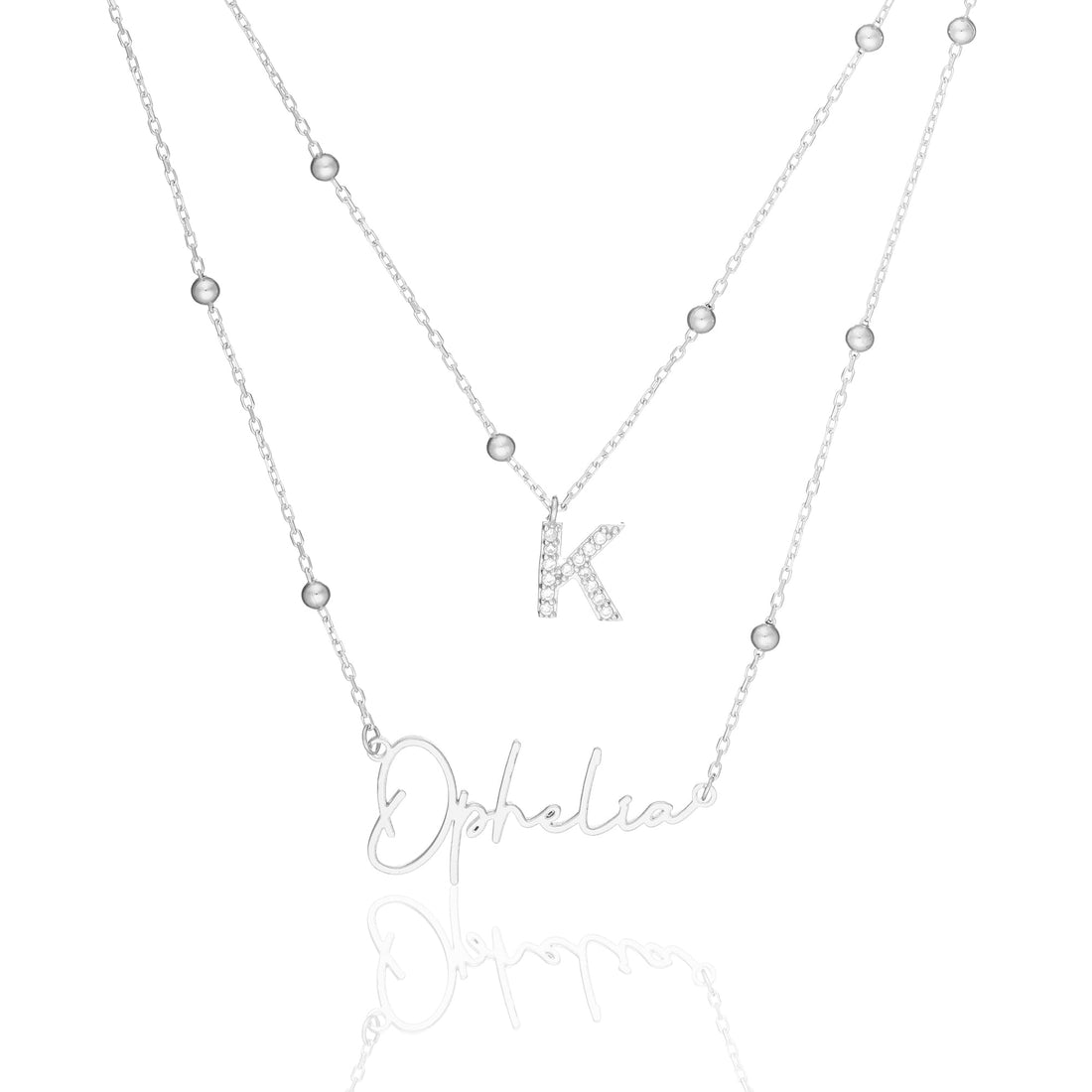 Taşlı Harfli İsim Kolye - 925 GÜMÜŞ