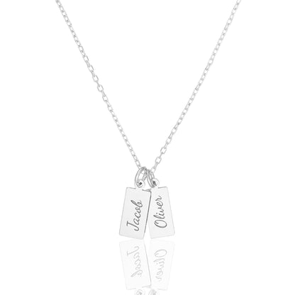 İsimli Dikdörtgen Plaka Kolye - 925 GÜMÜŞ