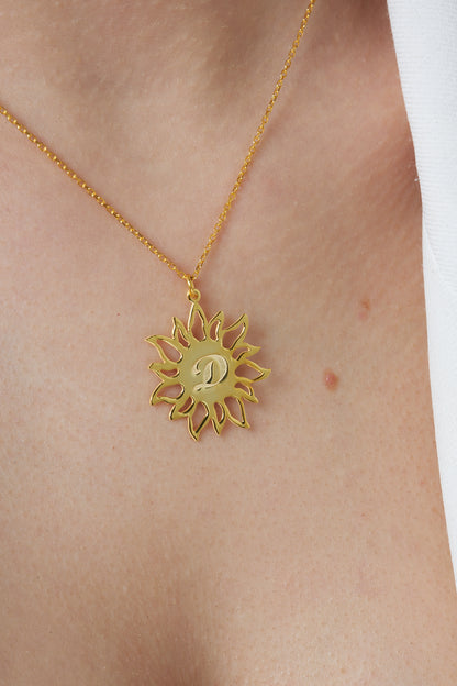 Harfli Güneş Kolye - 925 GÜMÜŞ