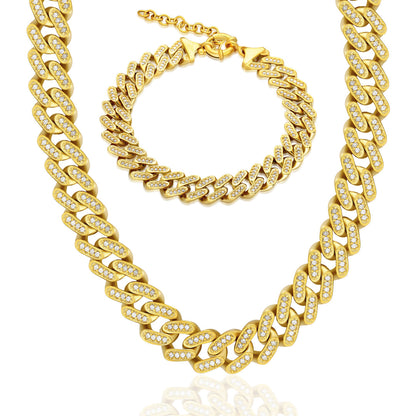 14K Gold Kalın Taşlı Gurme Set