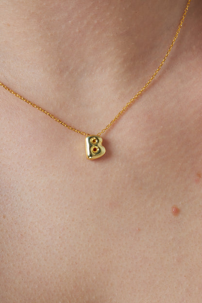 Bombeli Mini Harf Kolye - 925 GÜMÜŞ