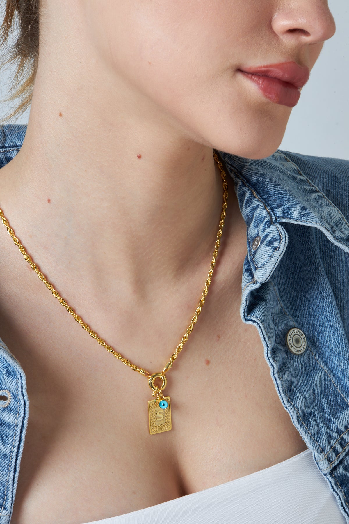 Halat Zincirli Harf Kolye - 925 GÜMÜŞ