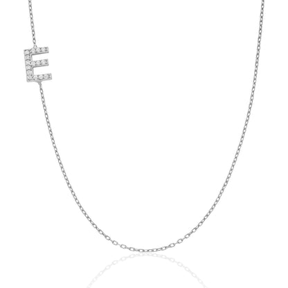 Taşlı Harfli Köprücük Kolye - 925 GÜMÜŞ