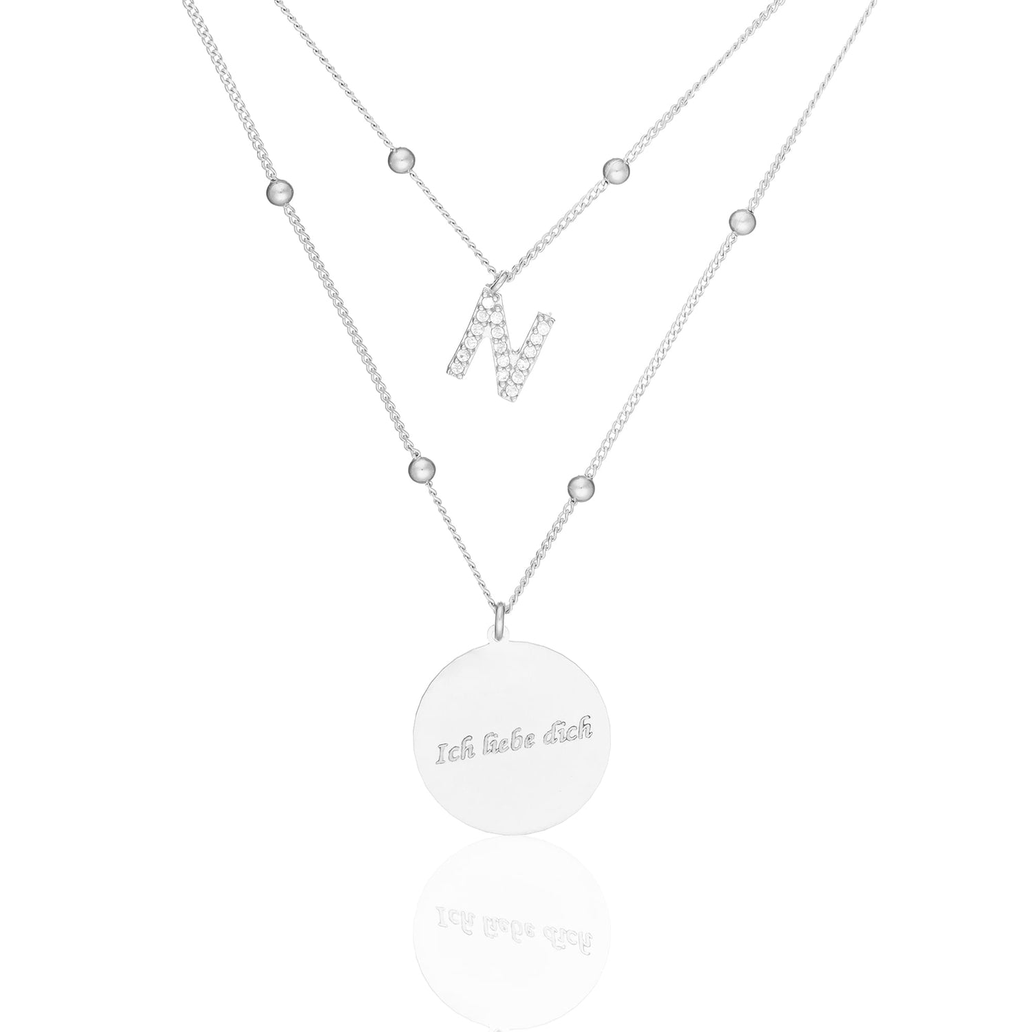 İsim Zincirli Plaka Harfli Kolye - 925 GÜMÜŞ