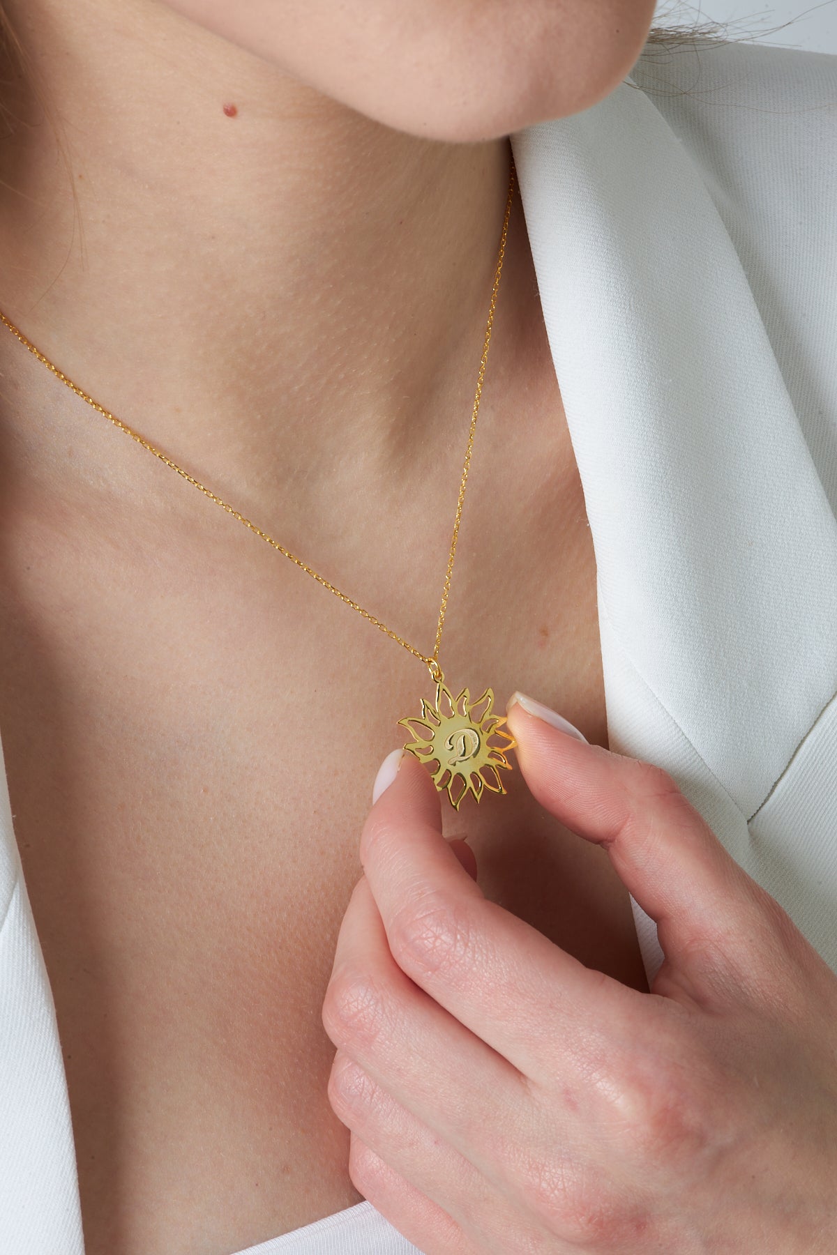 Harfli Güneş Kolye - 925 GÜMÜŞ