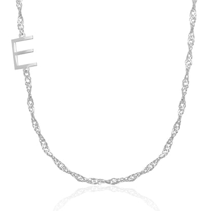 Singapur Zinciri İle Basit Köprü Zinciri Kolye - 925 GÜMÜŞ