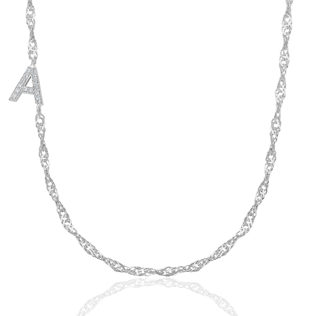 Singapur Zincir Köprücük Kolye - 925 GÜMÜŞ