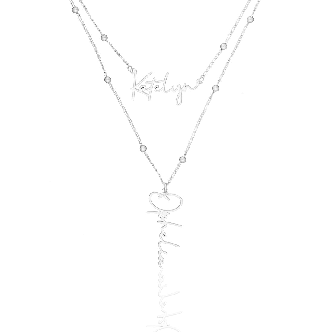 İki İsimli Zincir Kolye - 925 GÜMÜŞ