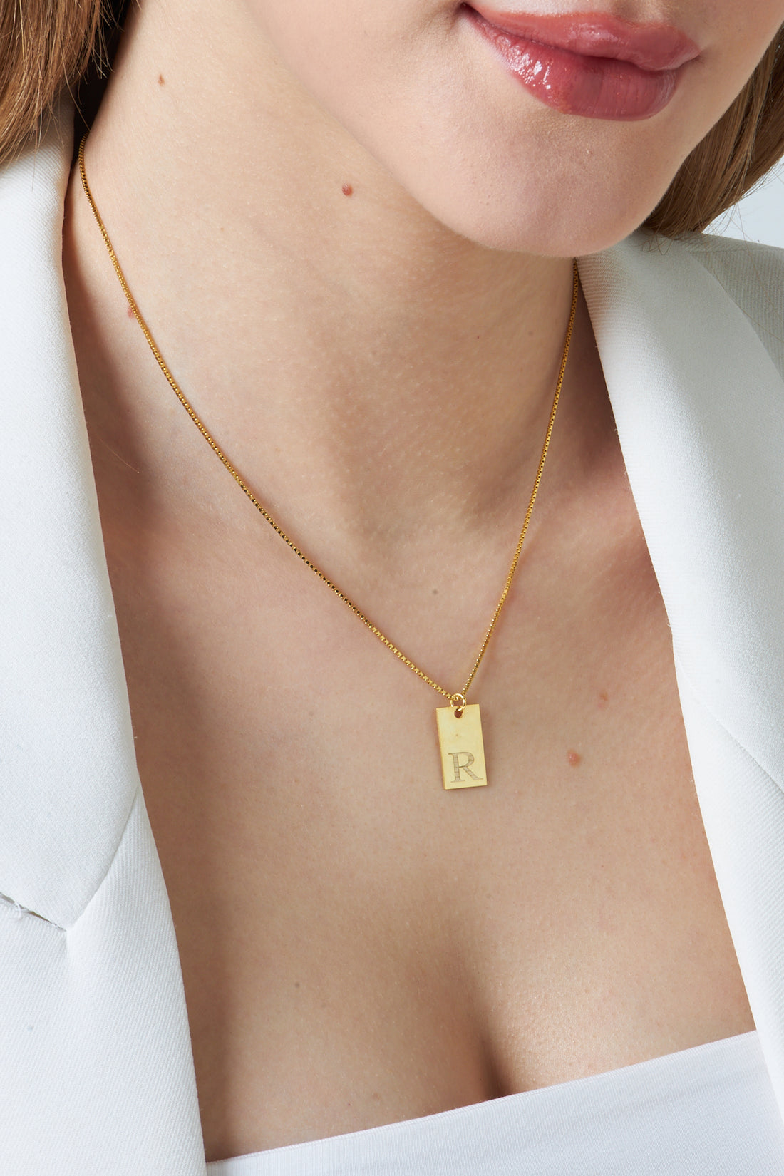 Plaka Alfabe Kolye - 925 GÜMÜŞ