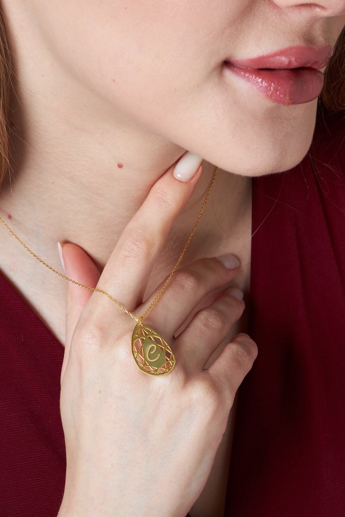 Damla Harfli Kolye - 925 GÜMÜŞ