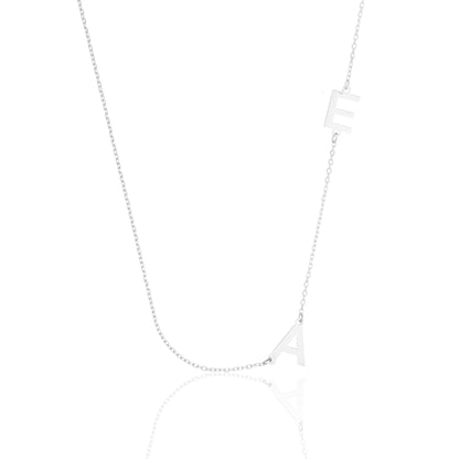 İki Harfli Yan Kolye - 925 GÜMÜŞ