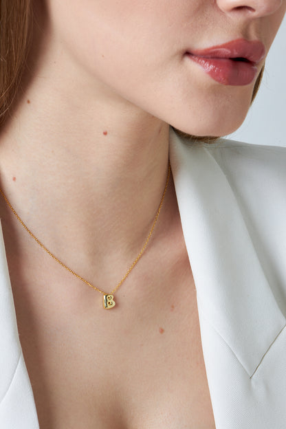 Bombeli Mini Harf Kolye - 925 GÜMÜŞ