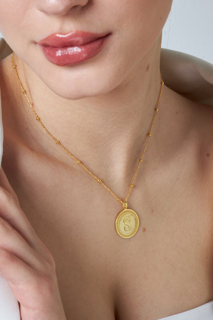 Top Zincirli Madalyon Kolye - 925 GÜMÜŞ