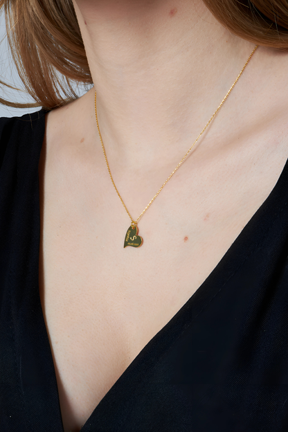 Tarih Harfli Kalp Kolye - 925 GÜMÜŞ