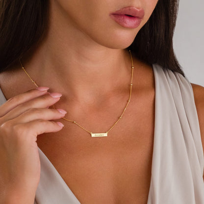 Top Zincirli isim Kolye - 925 GÜMÜŞ