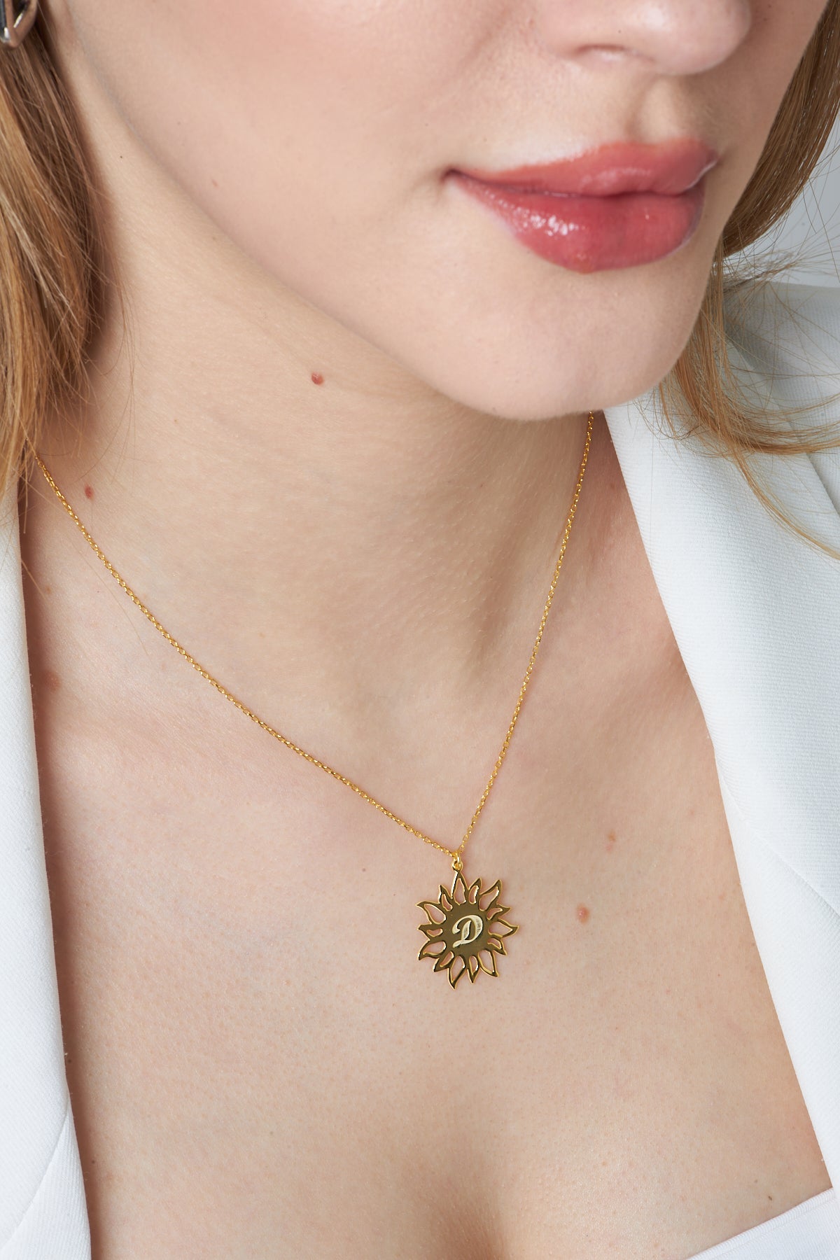 Harfli Güneş Kolye - 925 GÜMÜŞ