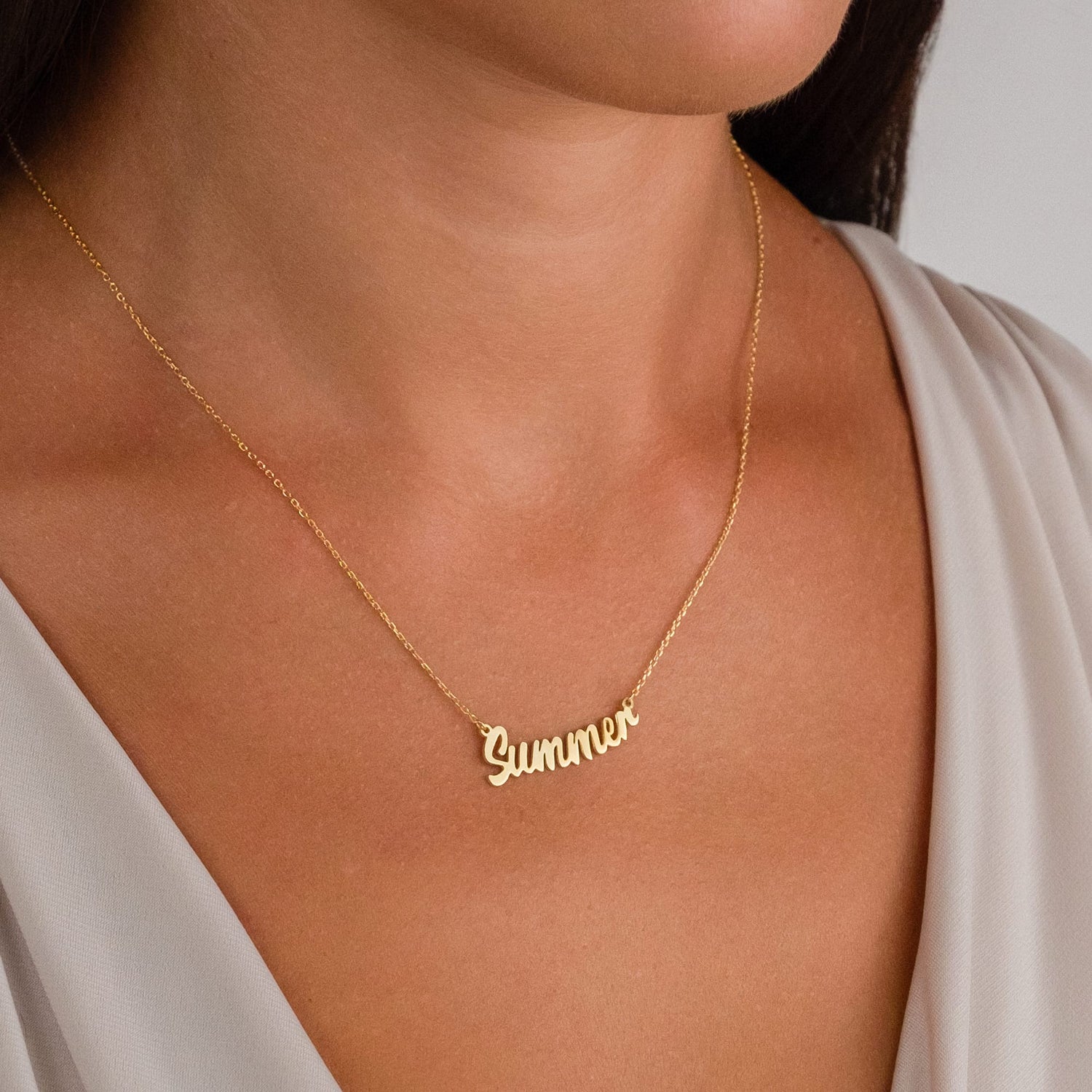 İsim Yazılı Zincir Kolye - 925 GÜMÜŞ