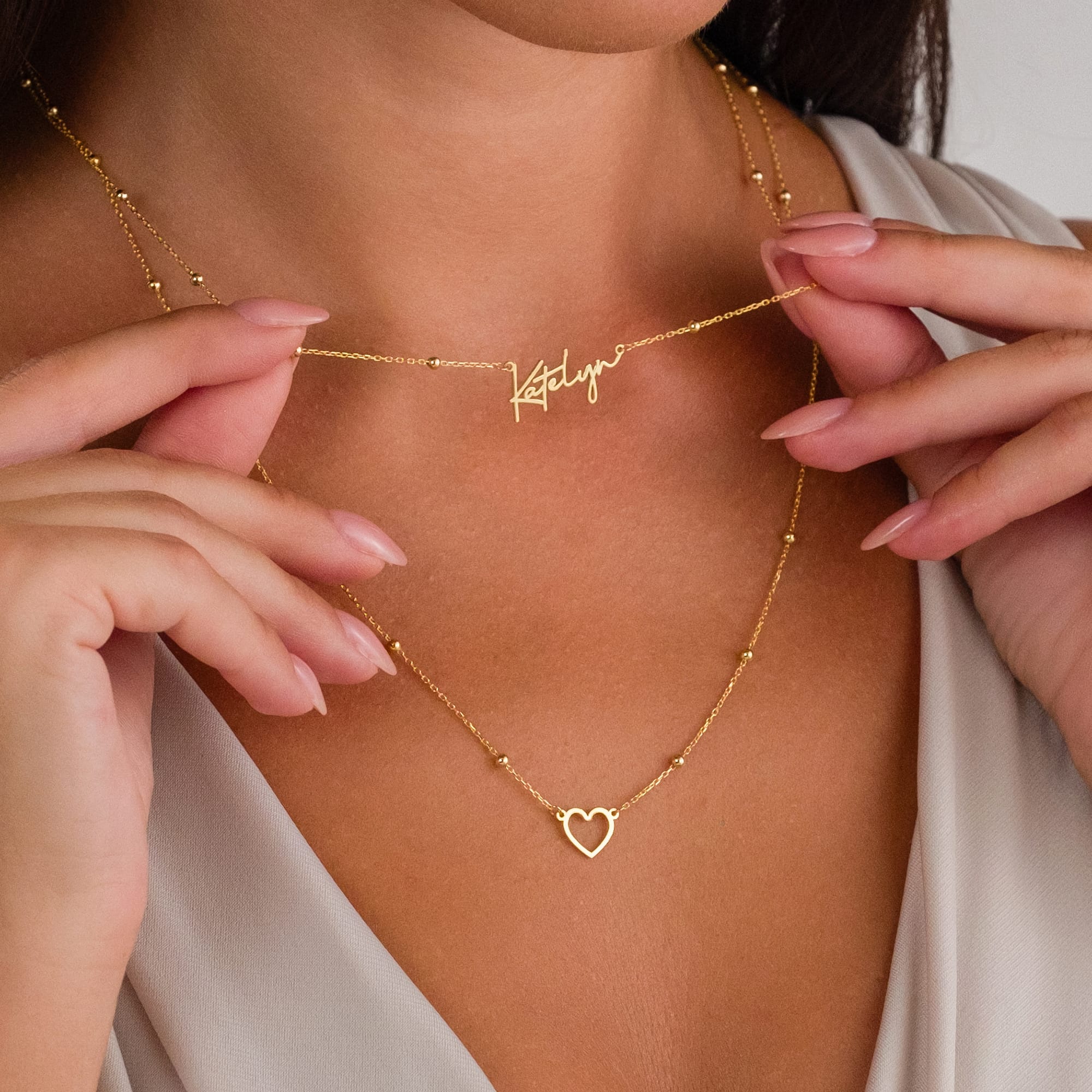 İsimli Kalp Sallantılı Kolye - 925 GÜMÜŞ