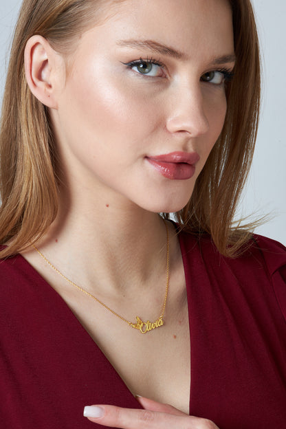 Kelebek Adı Kolye - 925 GÜMÜŞ