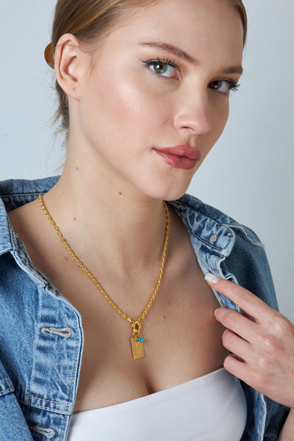 Halat Zincirli Harf Kolye - 925 GÜMÜŞ