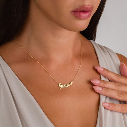 İsim Yazılı Zincir Kolye - 925 GÜMÜŞ