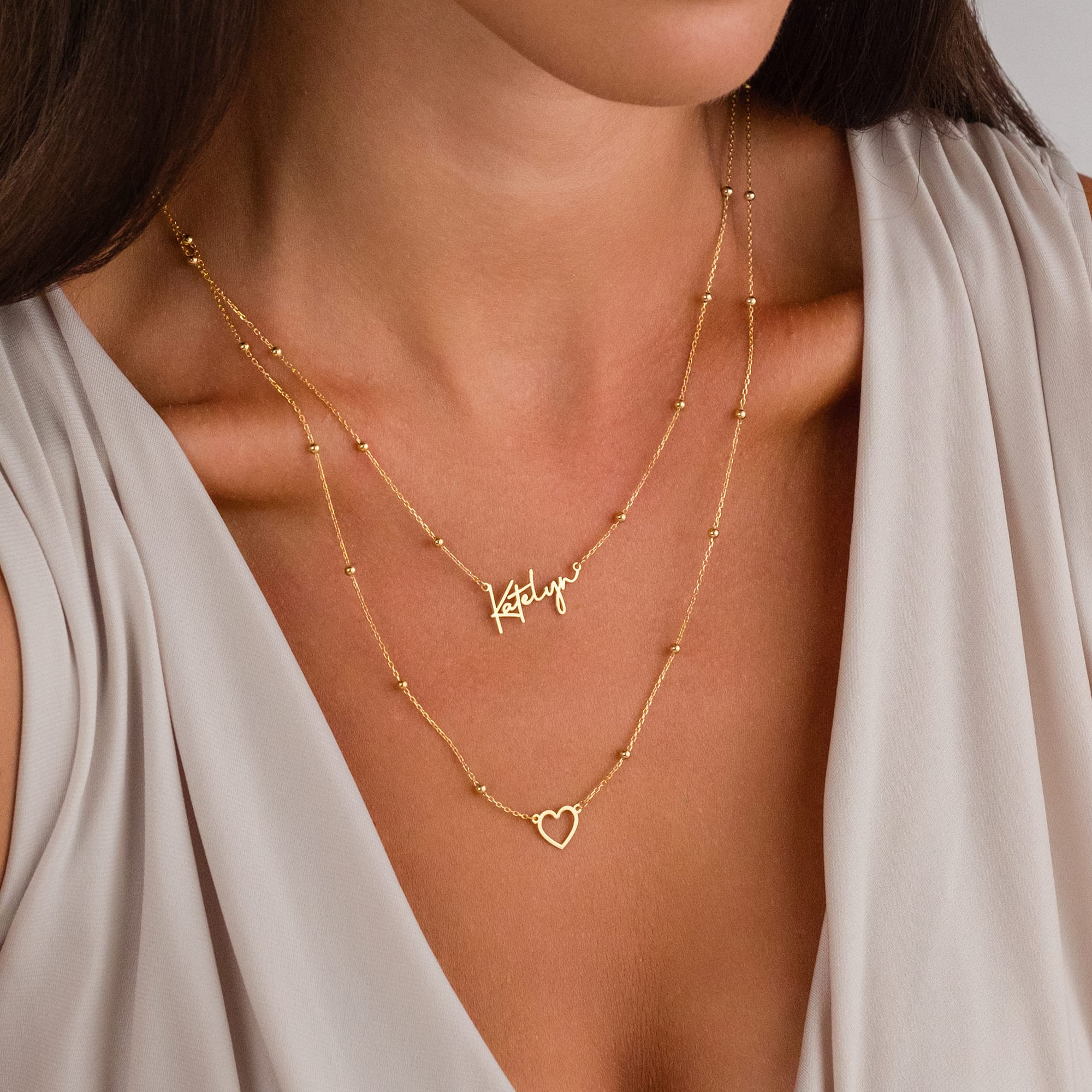 İsimli Kalp Sallantılı Kolye - 925 GÜMÜŞ