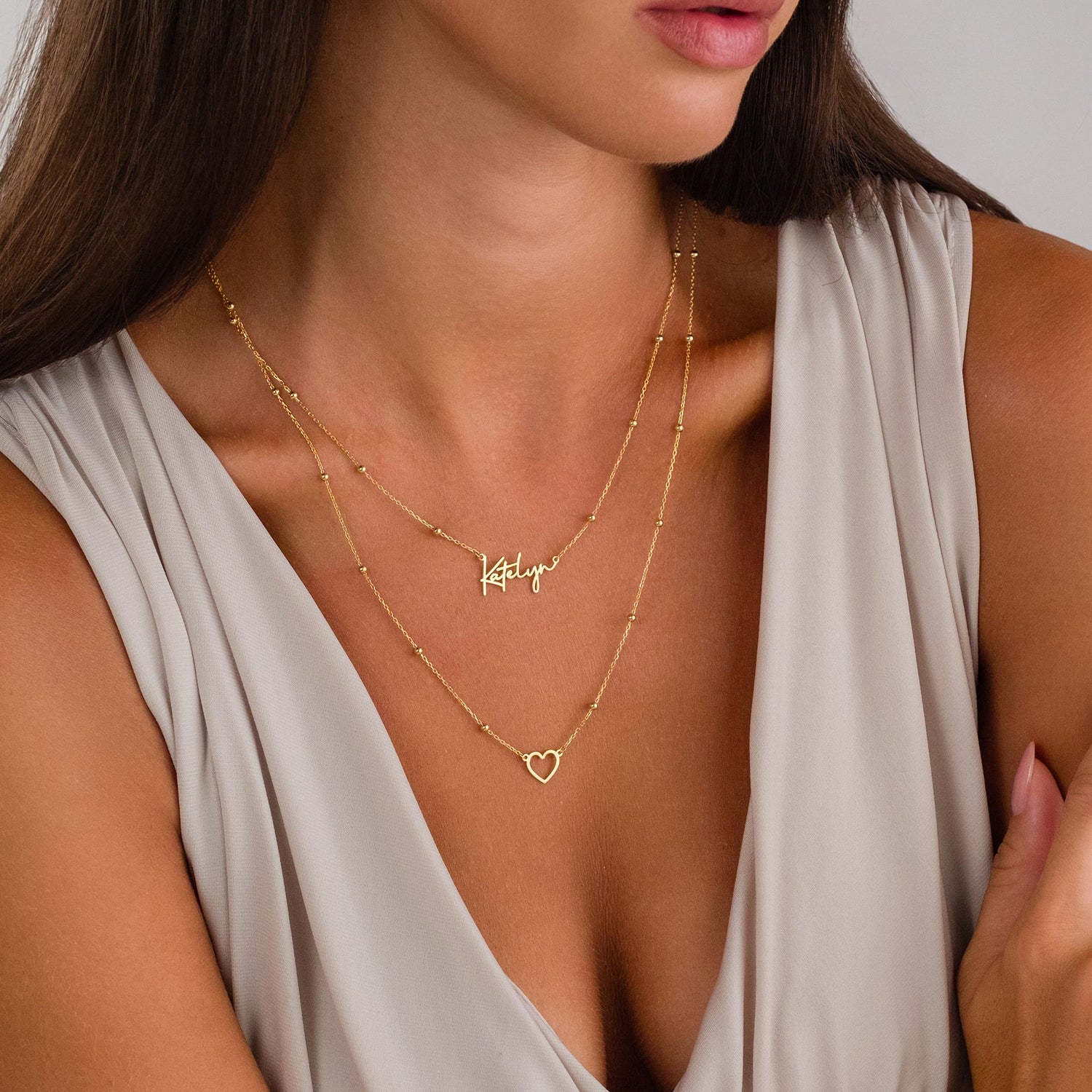 İsimli Kalp Sallantılı Kolye - 925 GÜMÜŞ