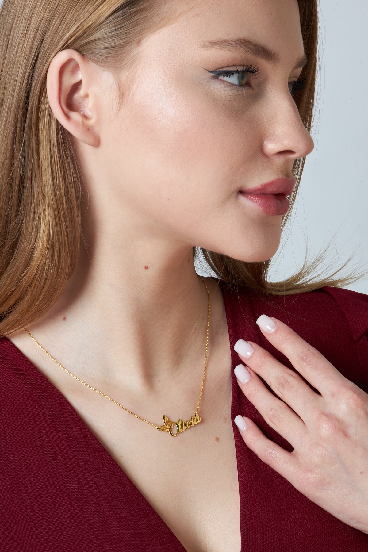 Kelebek Adı Kolye - 925 GÜMÜŞ