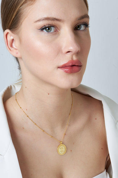 Top Zincirli Madalyon Kolye - 925 GÜMÜŞ