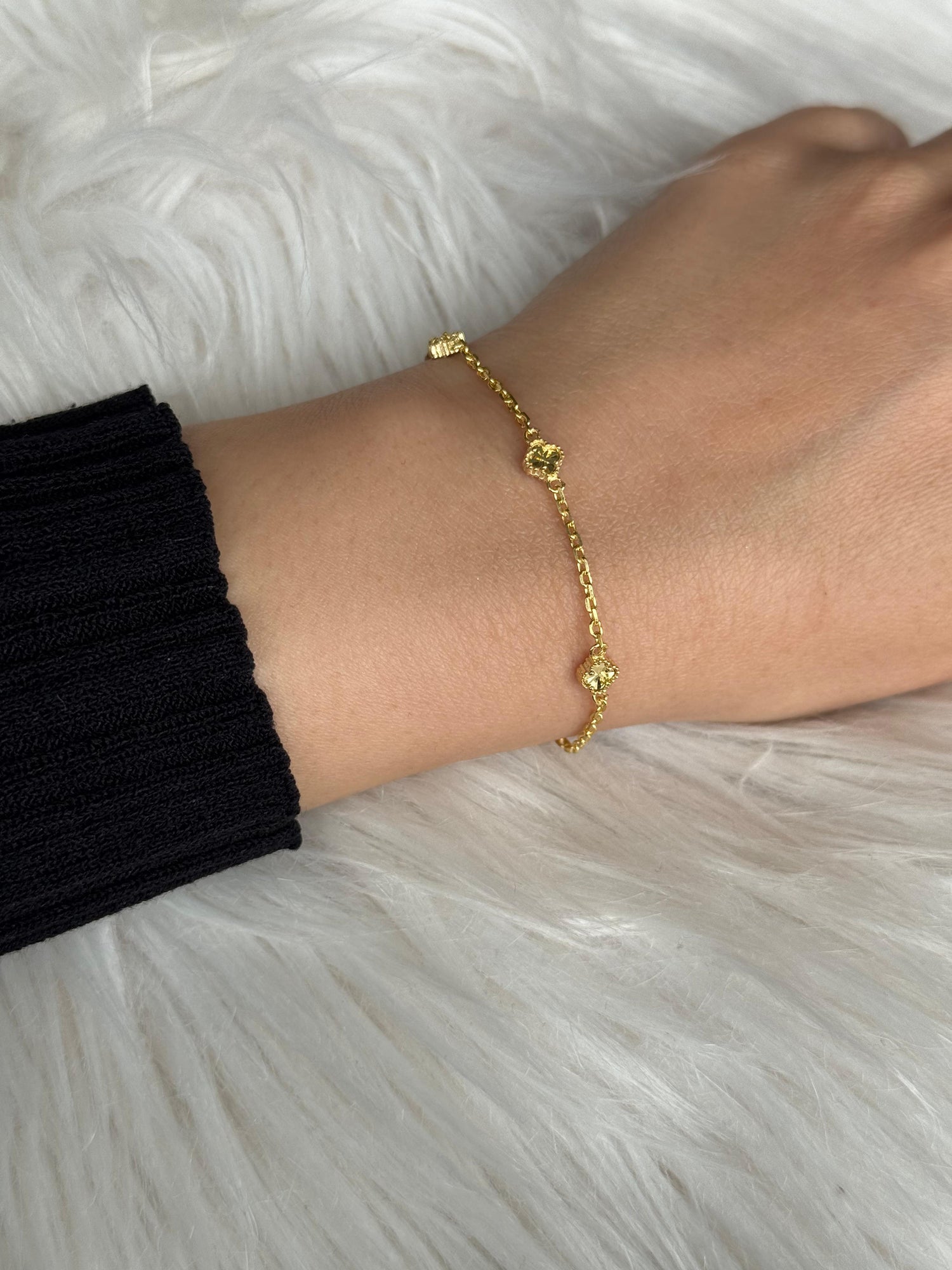 Modern  Minimal Yonca  Bileklik 925 GÜMÜŞ