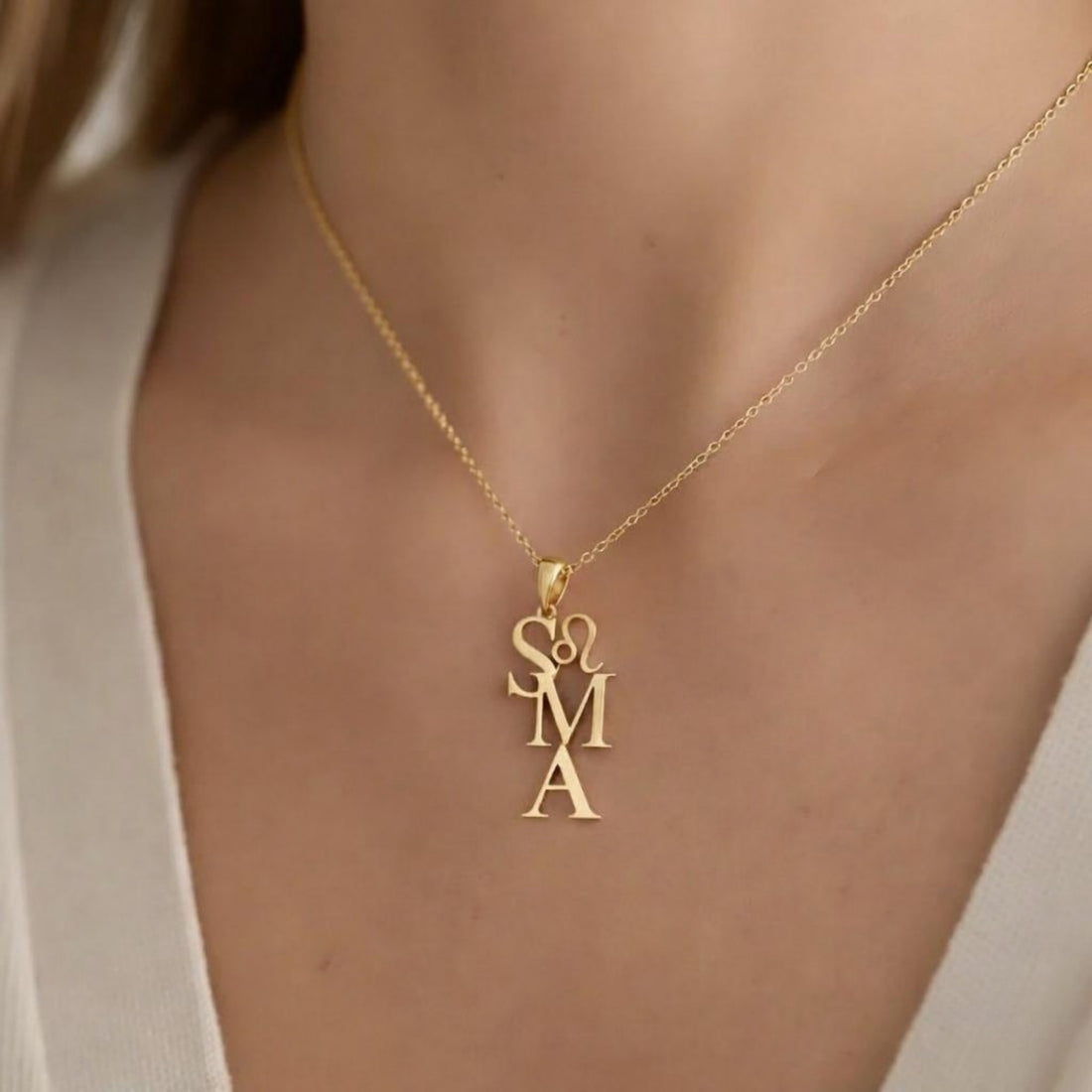 3 Harf Charm Burç Kolye- 925 GÜMÜŞ