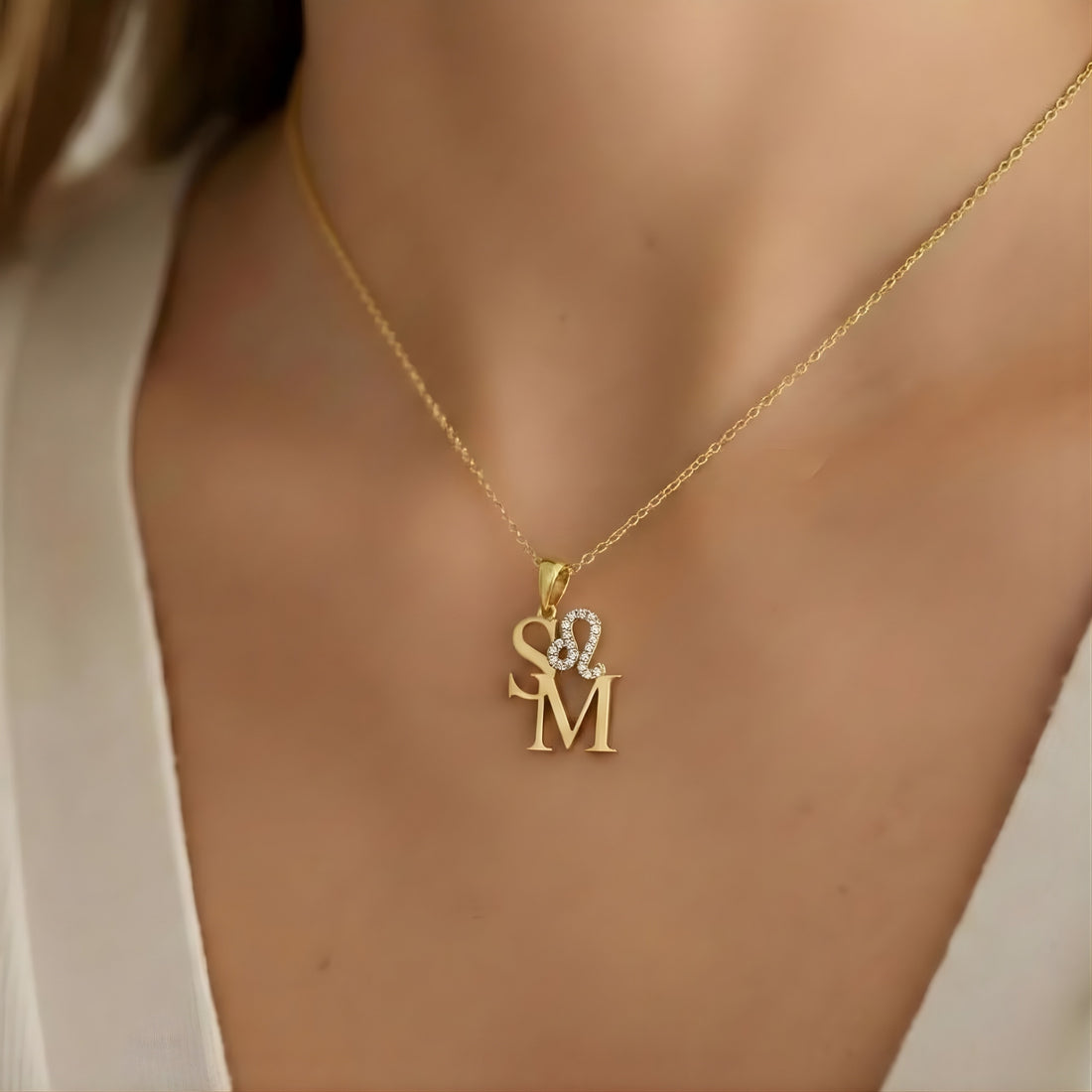 2Harf Charm Taşlı Burç Kolye - 925 GÜMÜŞ