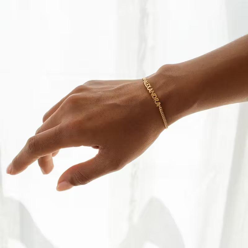 Kişiselleştirilmiş Özel Ad Zinciri İsim Bilekliği