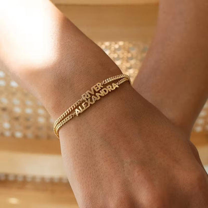 Kişiselleştirilmiş Özel Ad Zinciri İsim Bilekliği