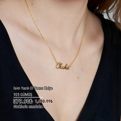 İsim Yazılı El Yazısı Kolye - 925 GÜMÜŞ