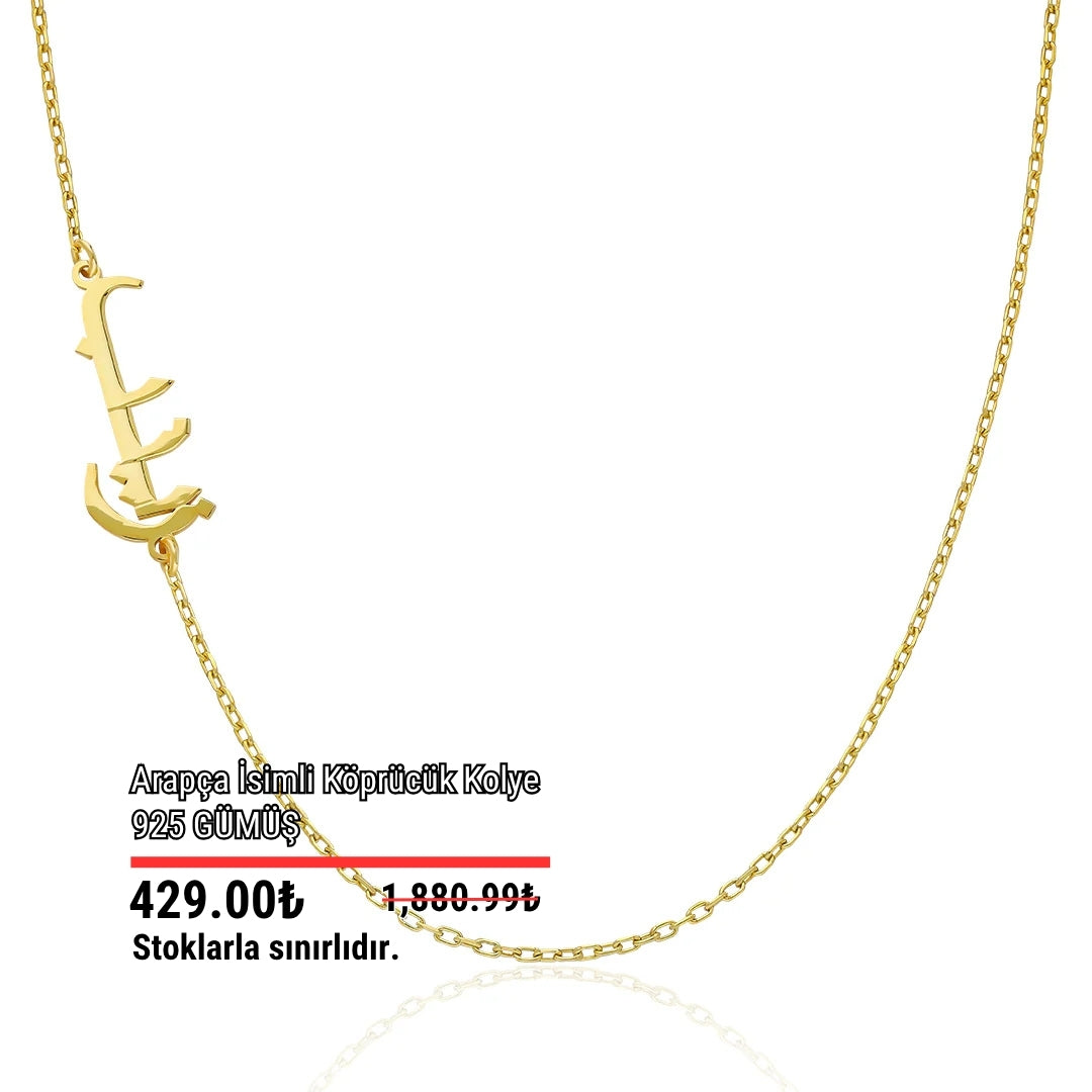 Arapça İsimli Köprücük Kolye - 925 GÜMÜŞ