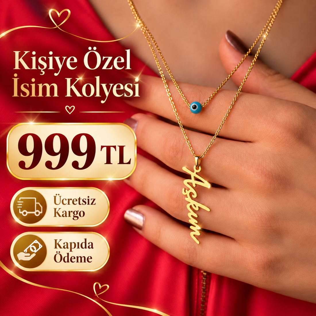 Kişiye Özel Dikey İsim Kolyesi – 925 Ayar Gümüş